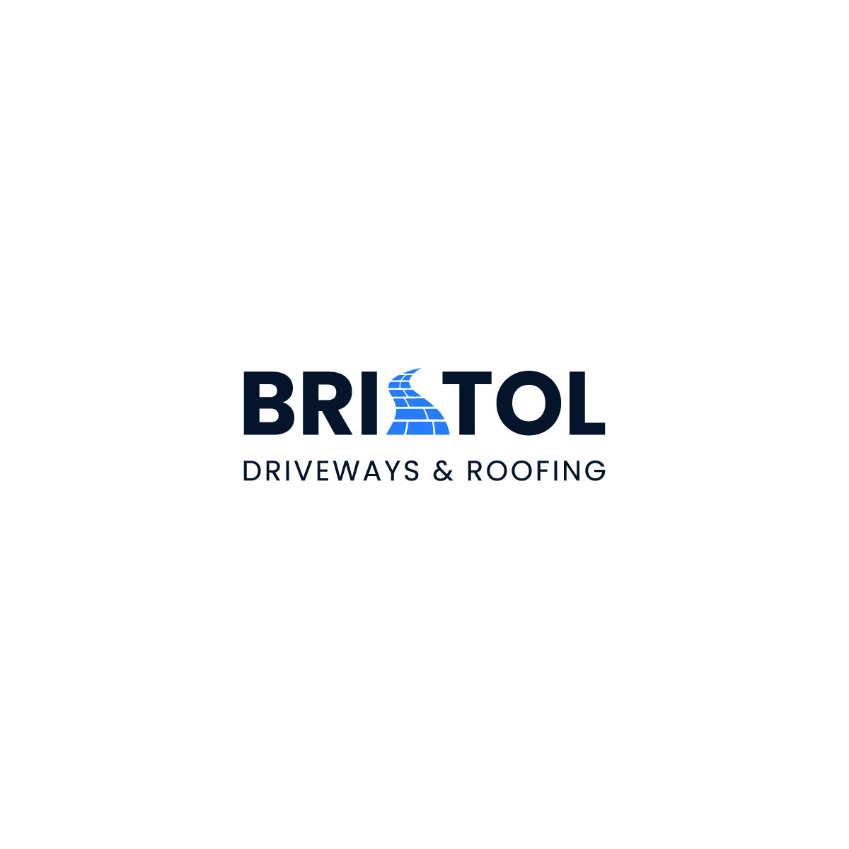 Logo for "Bristol Driveways & Roofing" with a stylized blue road graphic forming the letter "S" in "BRISTOL" on a white background.